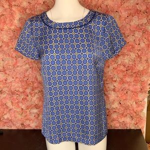 Banana Republic Blue Geometric Blouse Size 4
